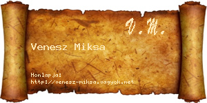 Venesz Miksa névjegykártya